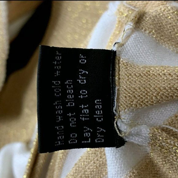 Belldini plus size sweater jacket full zip gold stripe metallic cardigan sz XXL - Picture 8 of 9